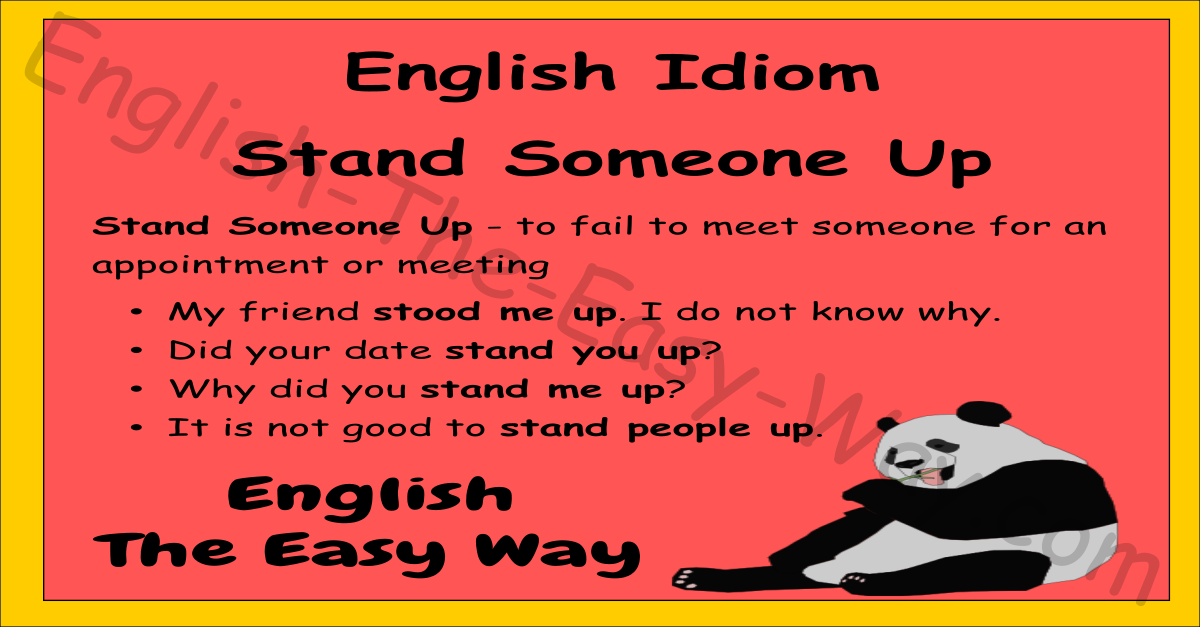 O que significa STAND UP FOR SOMEBODY?